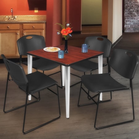 Regency Kahlo Square Table & Chair Sets, 30 W, 30 L, 29 H, Wood, Metal, Polypropylene Top, Cherry TPL3030CHCM44BK